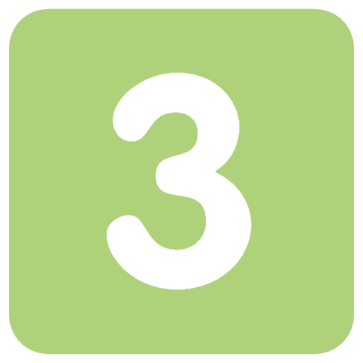 chiffre trois vert et blanc be&be geneve