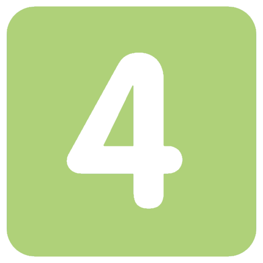 chiffre quatre vert et blanc be&be Genève